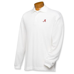 Alabama Crimson Tide Men's CB DryTec LS Championship Polo - White